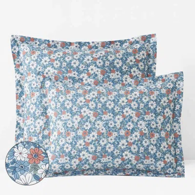 The Company Store Julienne Classic Cool Cotton Percale Sham In Blue
