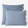The Company Store Julienne Leaf Reversible Quilted Sham In Blue