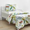 The Company Store Jungle Classic Cool Organic Cotton Percale Toddler Comforter Set In Blue/brown/multi