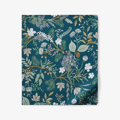 The Company Store Juniper Forest Classic Smooth Sateen Flat Bed Sheet In Blue/green/teal