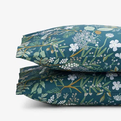 The Company Store Juniper Forest Classic Smooth Sateen Pillowcase Set In Blue/green/teal