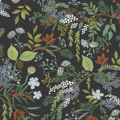 The Company Store Juniper Forest Traditional Wallpaper In Black