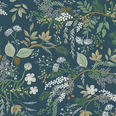 The Company Store Juniper Forest Traditional Wallpaper In Green/teal/turquoise Blue