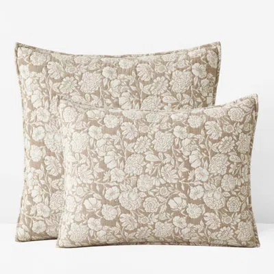 The Company Store Kyla Floral Quilted Sham In Sand