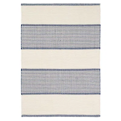 The Company Store La Mirada Handwoven Cotton Rug In Ivory/navy