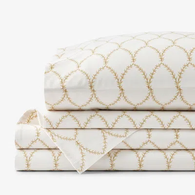 The Company Store Laurel Classic Smooth Sateen Bed Sheet Set In Brown