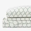 The Company Store Laurel Classic Smooth Sateen Bed Sheet Set In Green/ivory