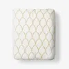 The Company Store Laurel Classic Smooth Sateen Fitted Bed Sheet In Beige/ivory/orange