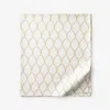 The Company Store Laurel Classic Smooth Sateen Flat Bed Sheet In Beige/ivory/orange