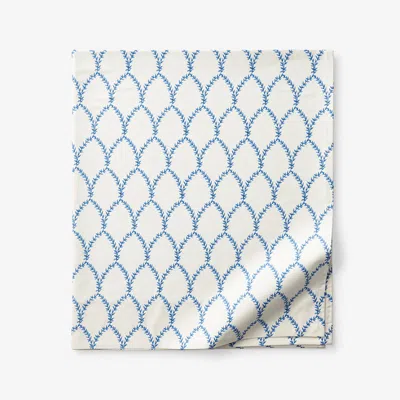 The Company Store Laurel Classic Smooth Sateen Flat Bed Sheet In Blue
