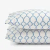 The Company Store Laurel Classic Smooth Sateen Pillowcase Set In Blue/ivory