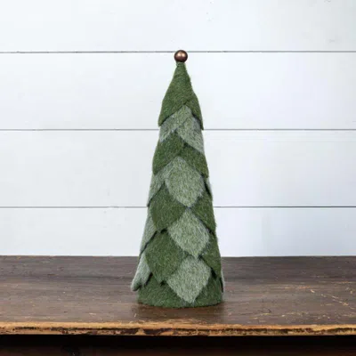 The Company Store Layered Felt Trees, Large In Green