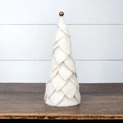 The Company Store Layered Felt Trees, Small In White