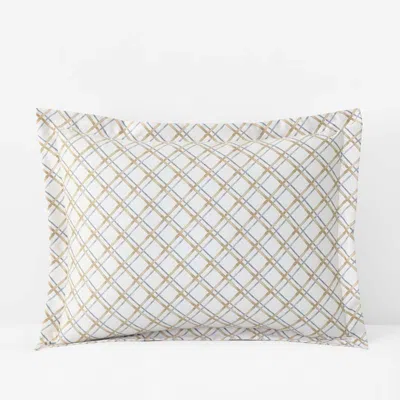 The Company Store Leander Premium Smooth Wrinkle-free Sateen Sham In Beige/gray/white