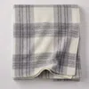 The Company Store Ledge Plaid Merino Wool Throw Blanket In Gray