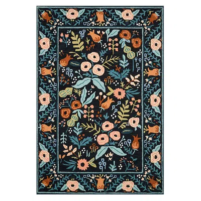 The Company Store Les Fleur Wool Rug In Black