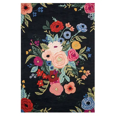 The Company Store Les Fleur Wool Rug In Black