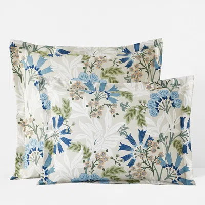 The Company Store Lilia Floral Premium Smooth Wrinkle-free Sateen Sham In Beige/blue/green