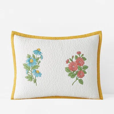 The Company Store Lily Garden Quilted Sham In White