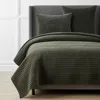 The Company Store Line Stitch Velvet Quilt In Green