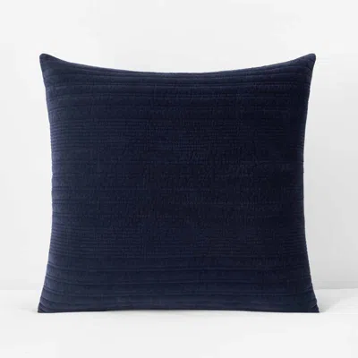 The Company Store Line Stitch Velvet Quilted Sham In Blue