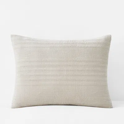 The Company Store Line Stitch Velvet Quilted Sham In Sand