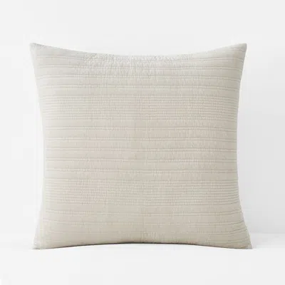 The Company Store Line Stitch Velvet Quilted Sham In Sand