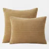 The Company Store Line Stitch Velvet Quilted Sham In Yellow