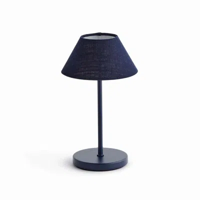 The Company Store Linen Shade Rechargeable Cordless Lamp In Blue