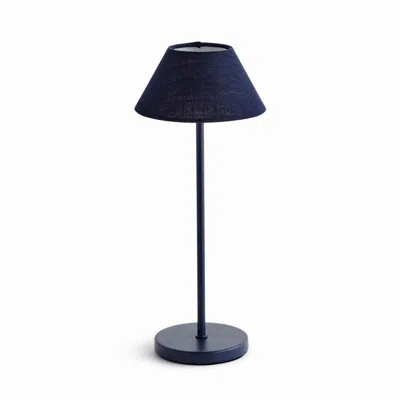 The Company Store Linen Shade Rechargeable Cordless Lamp In Blue
