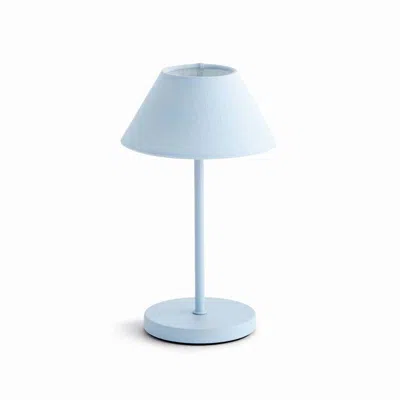 The Company Store Linen Shade Rechargeable Cordless Lamp In Blue