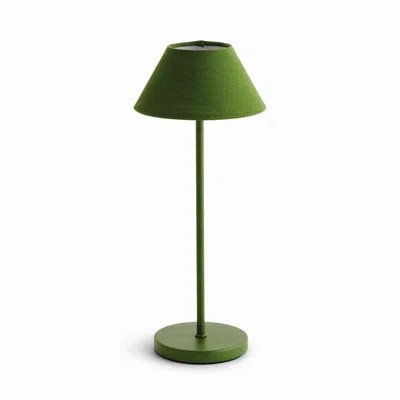 The Company Store Linen Shade Rechargeable Cordless Lamp In Green