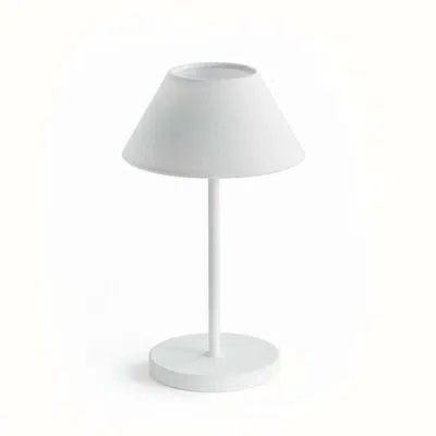 The Company Store Linen Shade Rechargeable Cordless Lamp In White