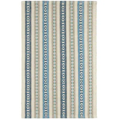 The Company Store Long Slade Handwoven Cotton Rug In Blue