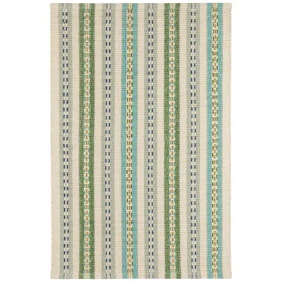 The Company Store Long Slade Handwoven Cotton Rug In Teal/turquoise Blue