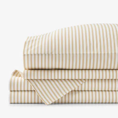 The Company Store Lucenda Classic Cool Cotton Percale Bed Sheet Set In Brown