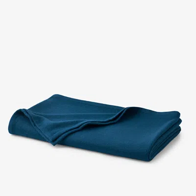 The Company Store Luxe Lambswool Blanket In Teal/turquoise Blue