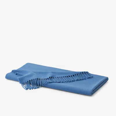 The Company Store Luxe Lambswool Throw Blanket In Blue
