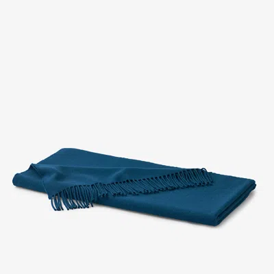 The Company Store Luxe Lambswool Throw Blanket In Teal/turquoise Blue