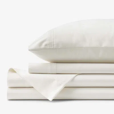 The Company Store Luxe Smooth Egyptian Cotton Sateen Bed Sheet Set In Ivory