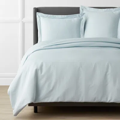 The Company Store Luxe Smooth Egyptian Cotton Sateen Duvet Cover In Sky Blue