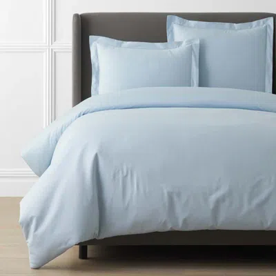The Company Store Luxe Smooth Egyptian Cotton Sateen Duvet Cover In Sky Blue