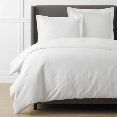 The Company Store Luxe Smooth Egyptian Cotton Sateen Duvet Cover In White