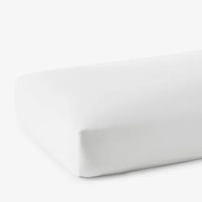 The Company Store Luxe Smooth Egyptian Cotton Sateen Fitted Bed Sheet In White