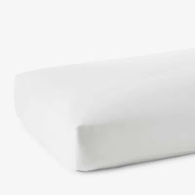 The Company Store Luxe Smooth Egyptian Cotton Sateen Fitted Bed Sheet In White