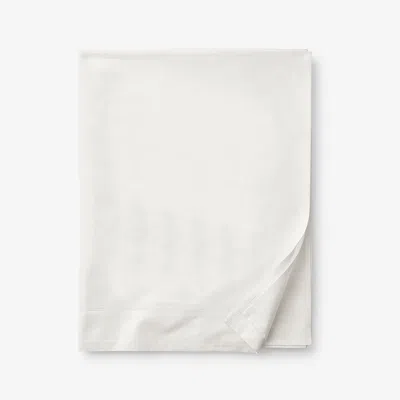 The Company Store Luxe Smooth Egyptian Cotton Sateen Flat Bed Sheet In Ivory