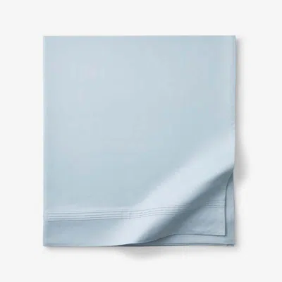 The Company Store Luxe Smooth Egyptian Cotton Sateen Flat Bed Sheet In Sky Blue