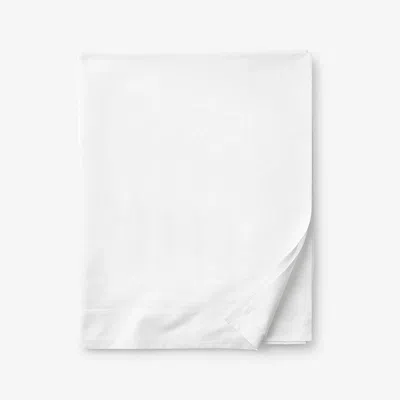 The Company Store Luxe Smooth Egyptian Cotton Sateen Flat Bed Sheet In White
