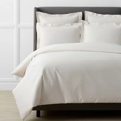 The Company Store Luxe Smooth Egyptian Cotton Sateen Oversized Duvet Cover In Ivory
