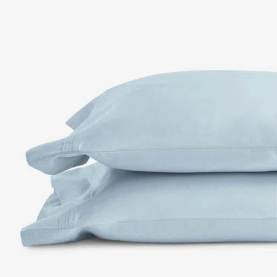 The Company Store Luxe Smooth Egyptian Cotton Sateen Pillowcase Set In Sky Blue